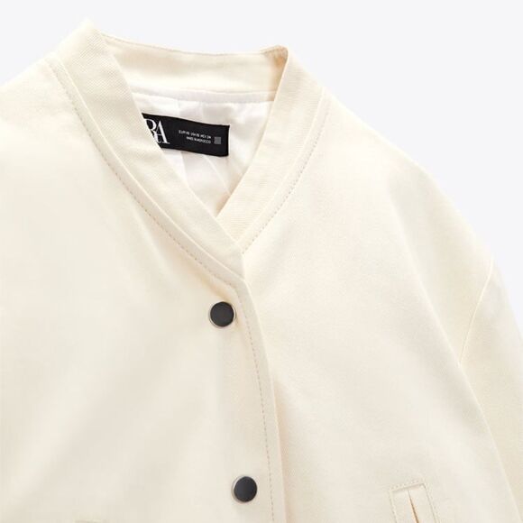 Zara Cropped Bomber Jacket New - Picture 5 of 8